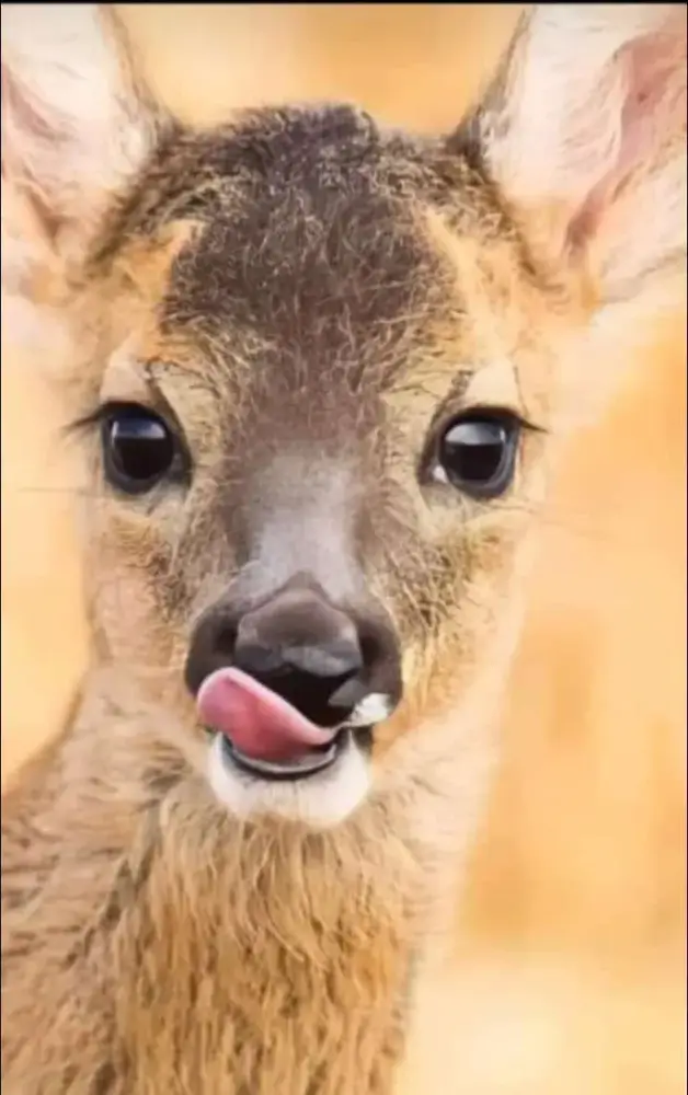 A close-up portrait of a young antelope